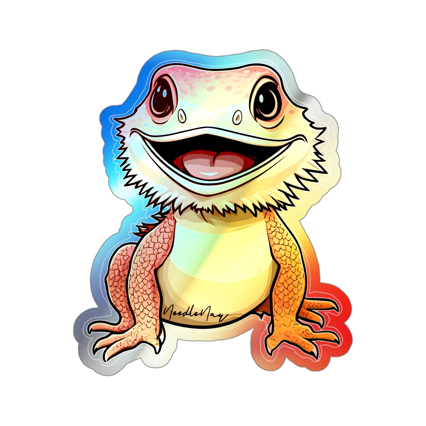 Reptile Cuties– Holographic Bearded Dragon Sticker