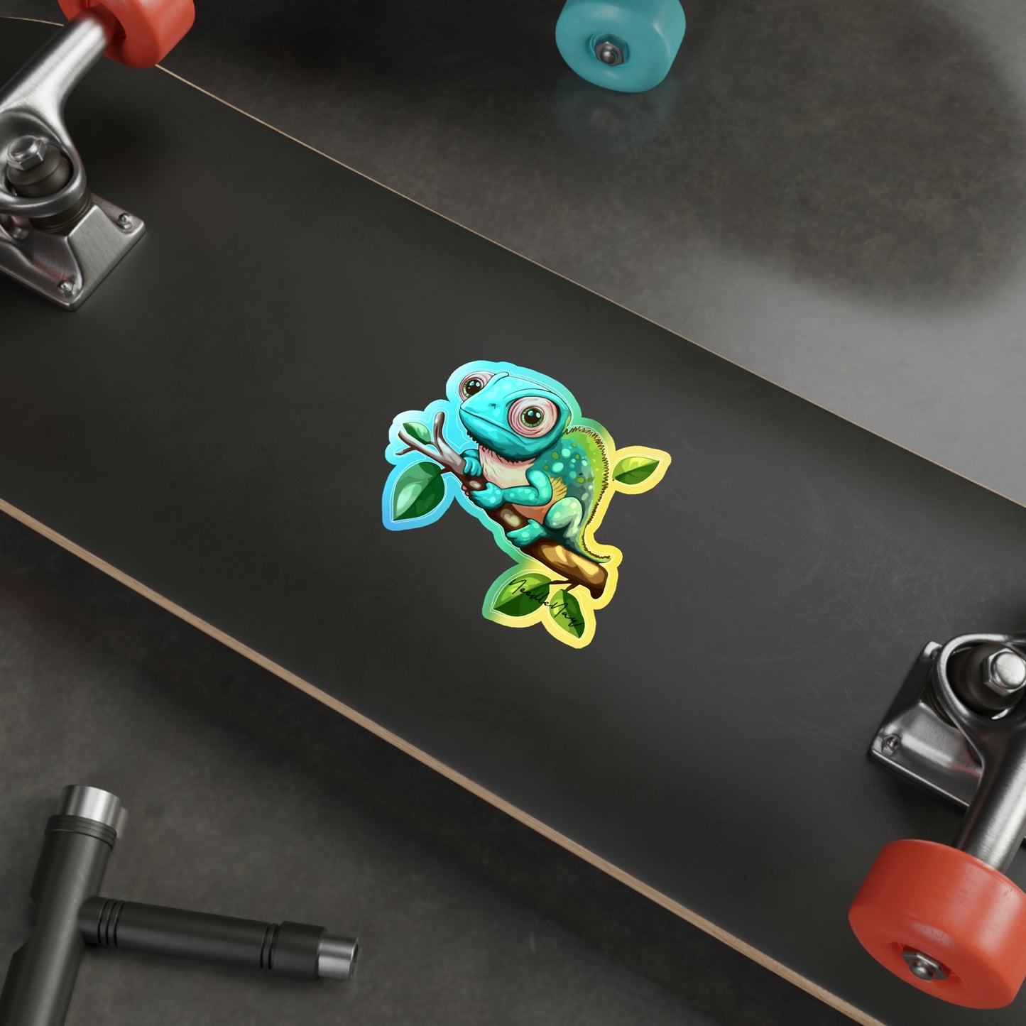Reptile Cuties – Holographic Chameleon Sticker
