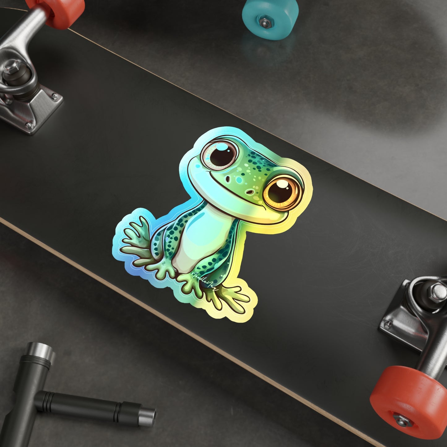 Reptile Cuties – Holographic Gecko Sticker for Kids