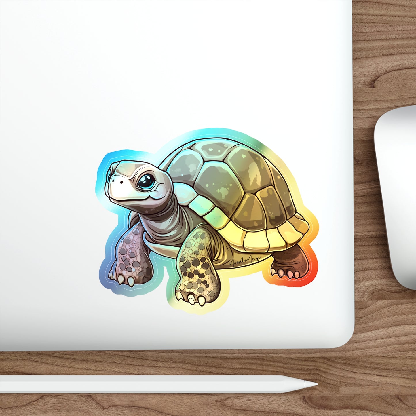 Reptile Cuties – Holographic Galápagos Tortoises Sticker