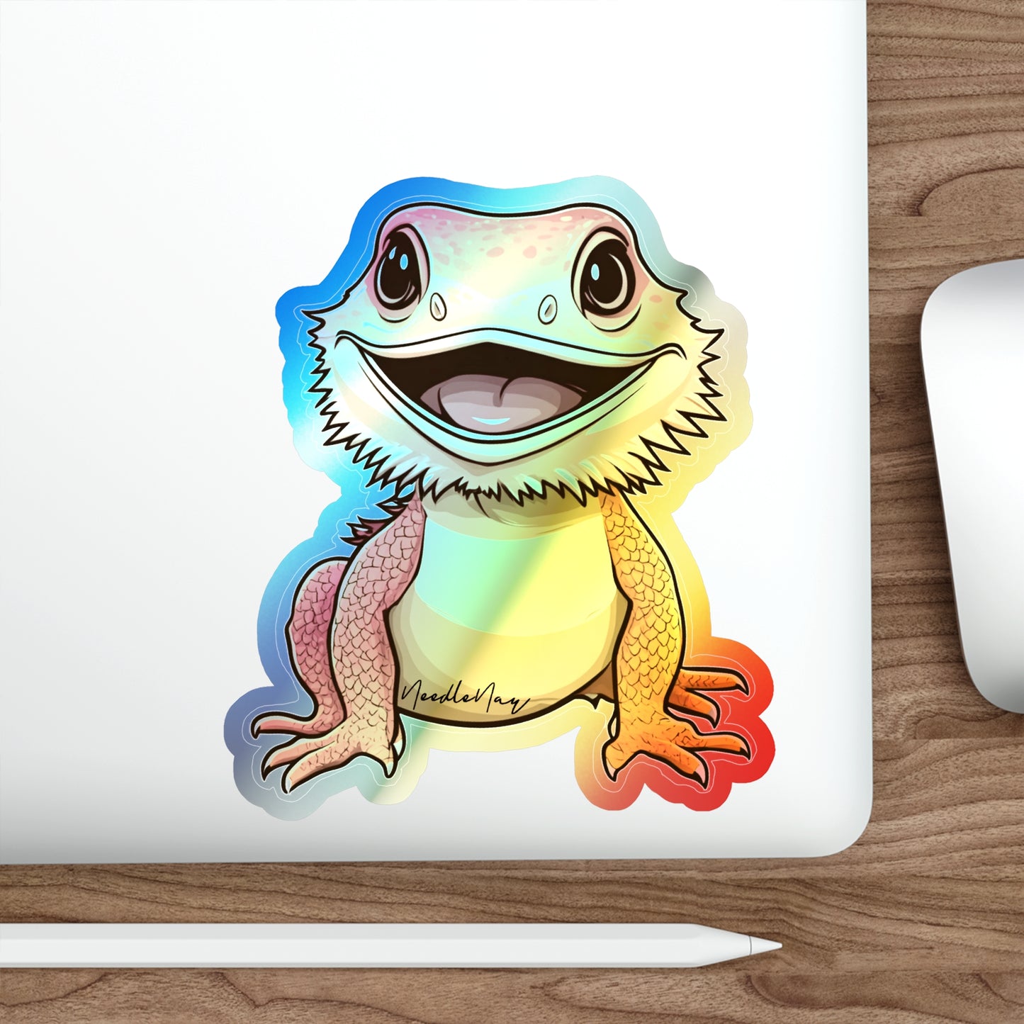 Reptile Cuties– Holographic Bearded Dragon Sticker