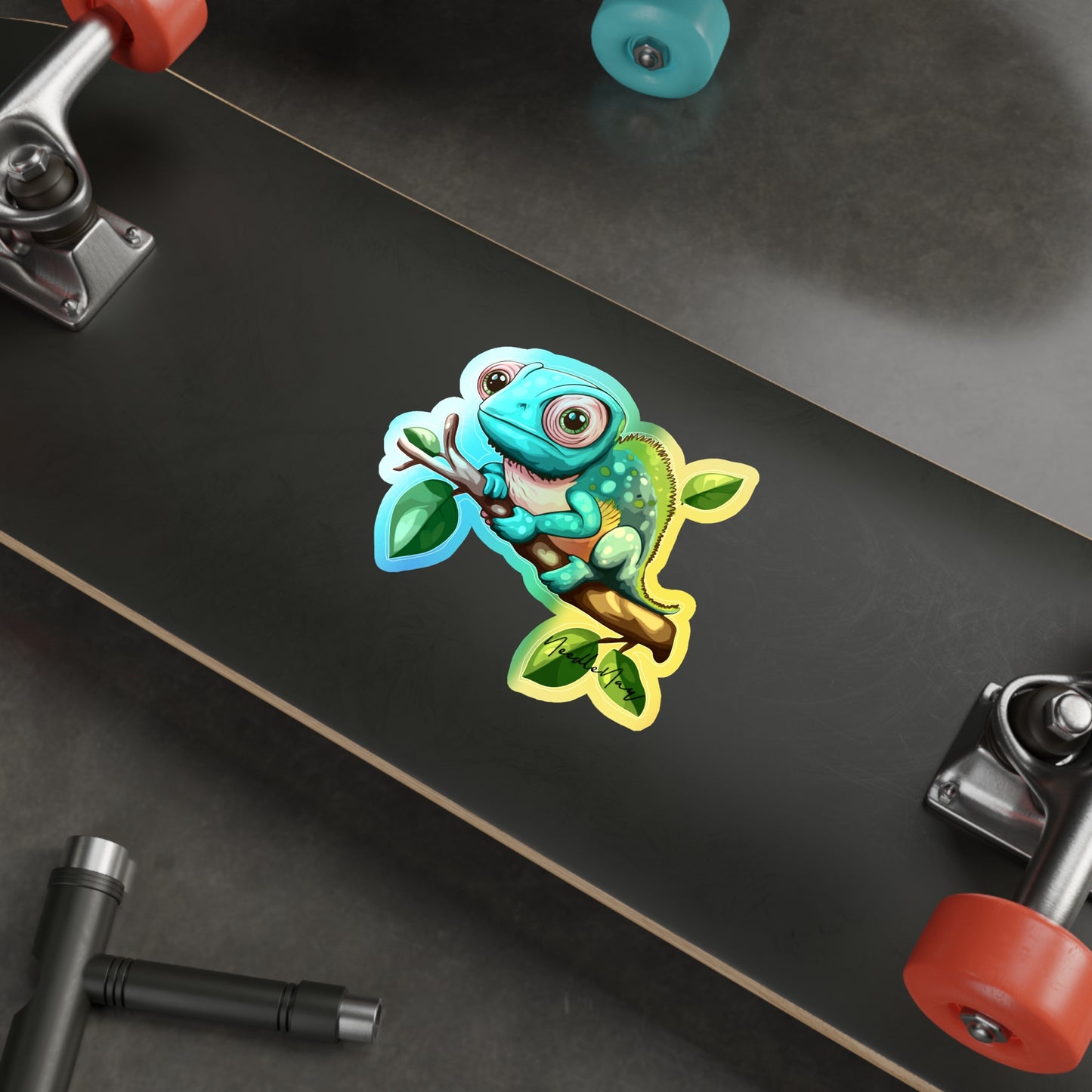Reptile Cuties – Holographic Chameleon Sticker