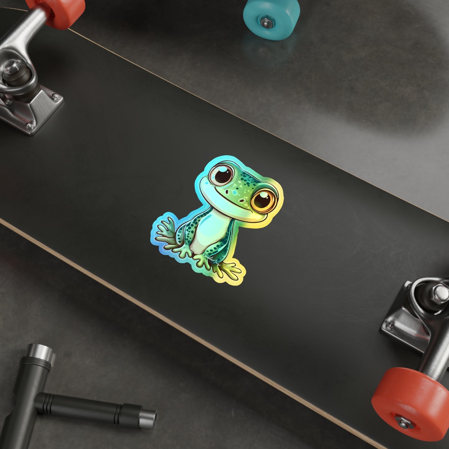 Reptile Cuties – Holographic Gecko Sticker for Kids