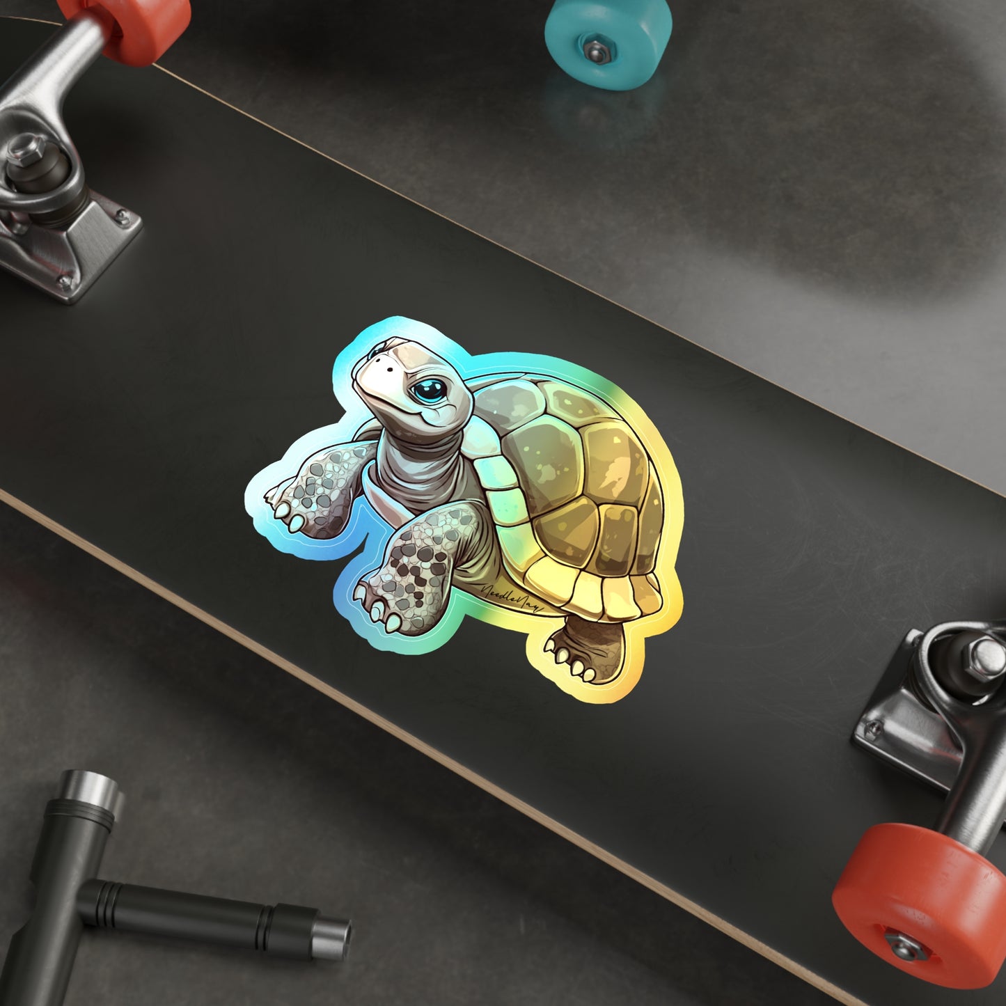Reptile Cuties – Holographic Galápagos Tortoises Sticker