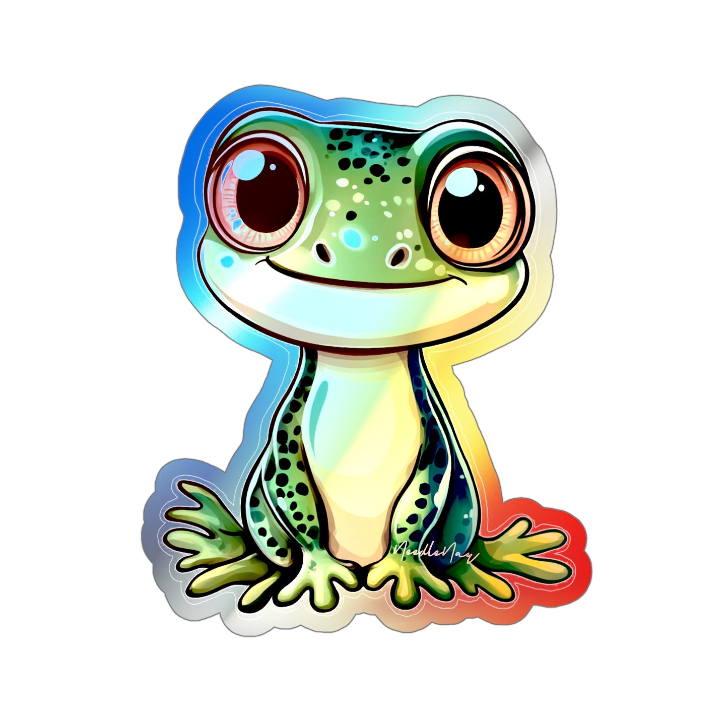 Reptile Cuties – Holographic Gecko Sticker for Kids