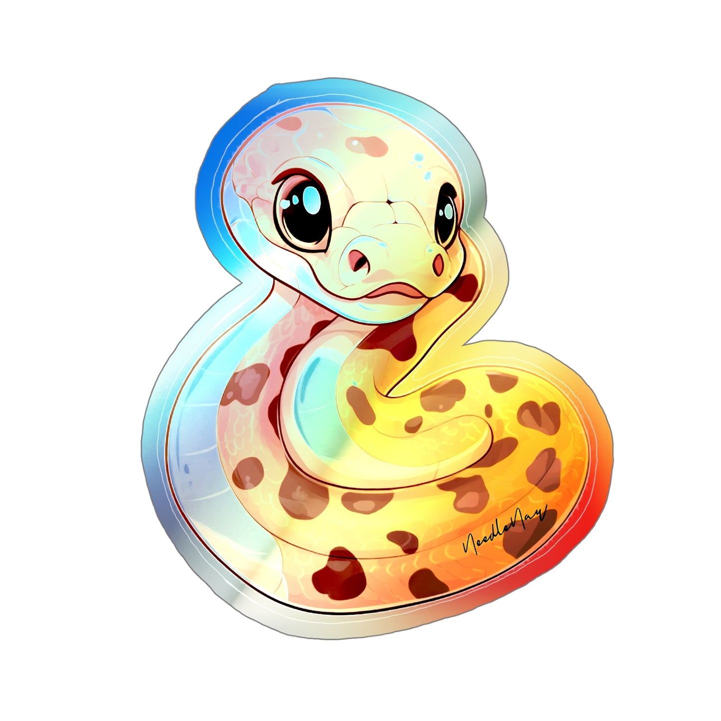 Reptile Cuties – Holographic Python Sticker