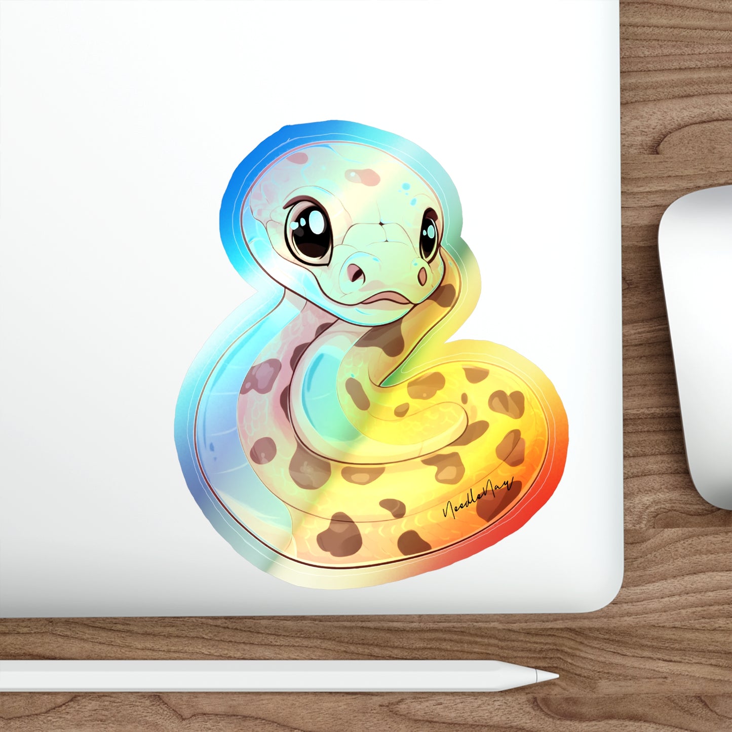 Reptile Cuties – Holographic Python Sticker