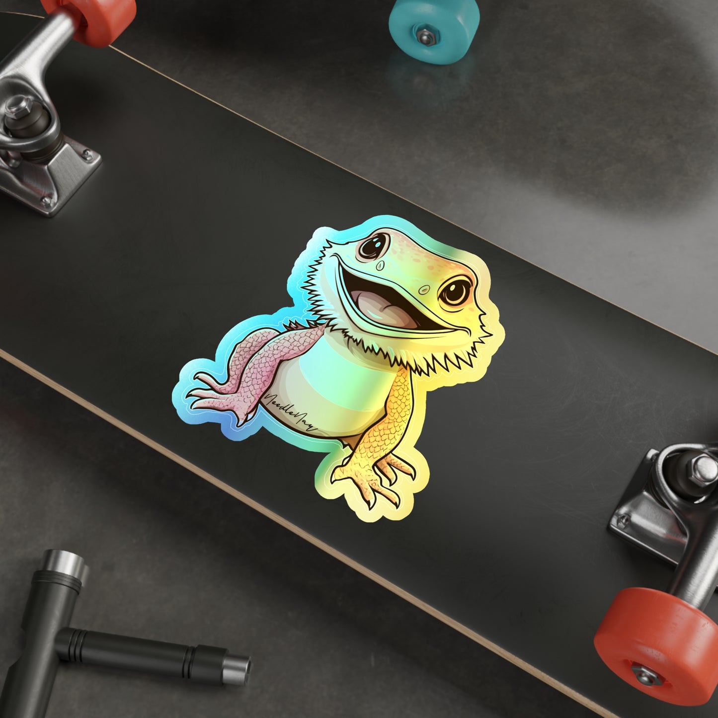 Reptile Cuties– Holographic Bearded Dragon Sticker