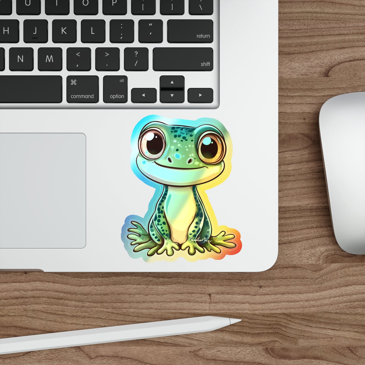 Reptile Cuties – Holographic Gecko Sticker for Kids