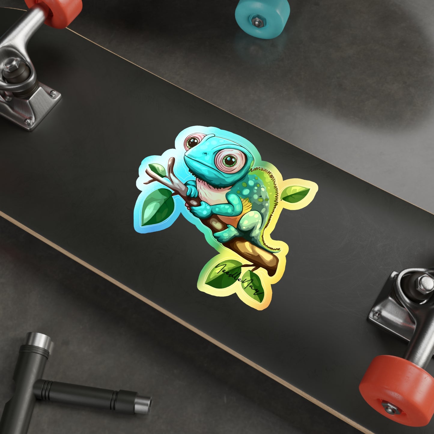 Reptile Cuties – Holographic Chameleon Sticker