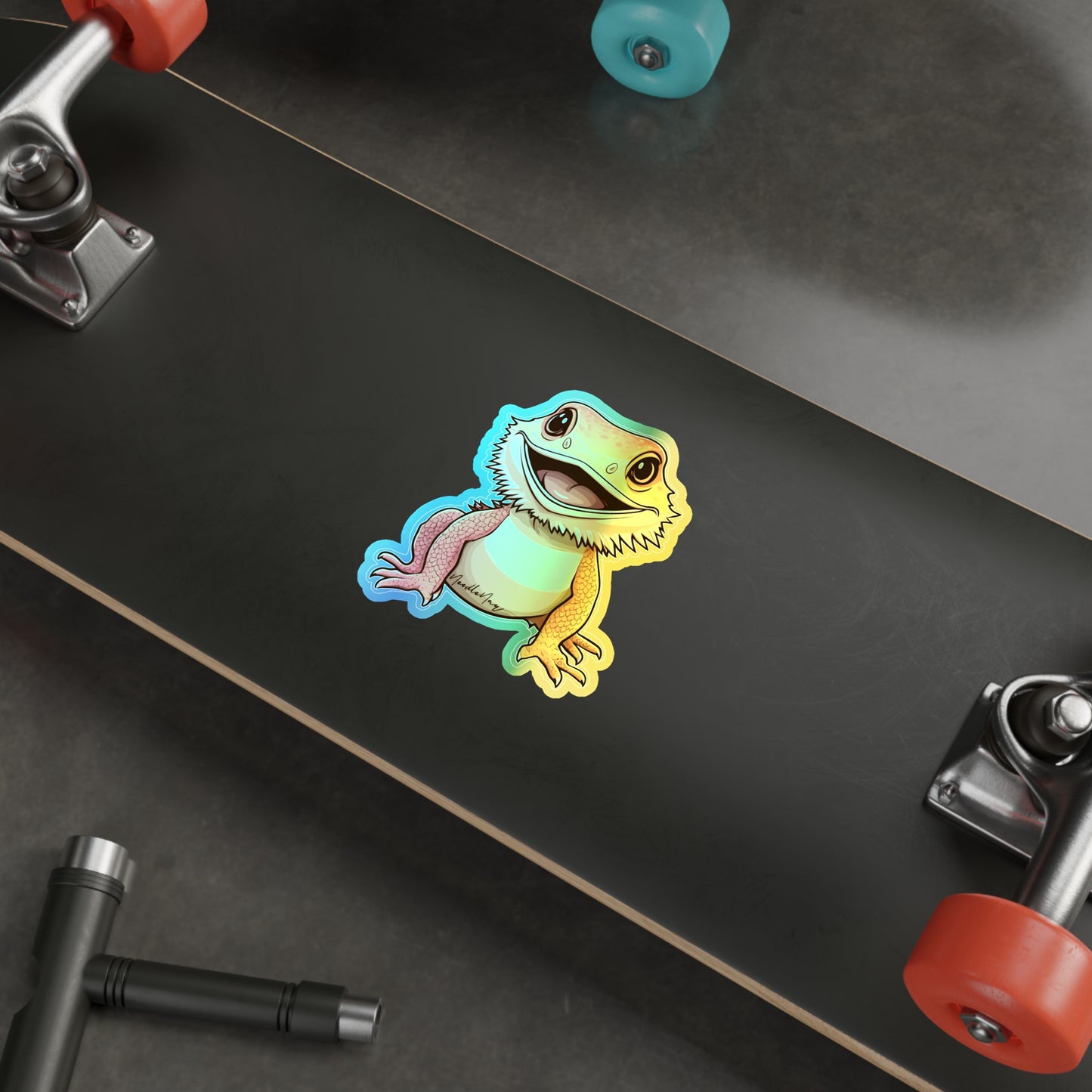 Reptile Cuties– Holographic Bearded Dragon Sticker
