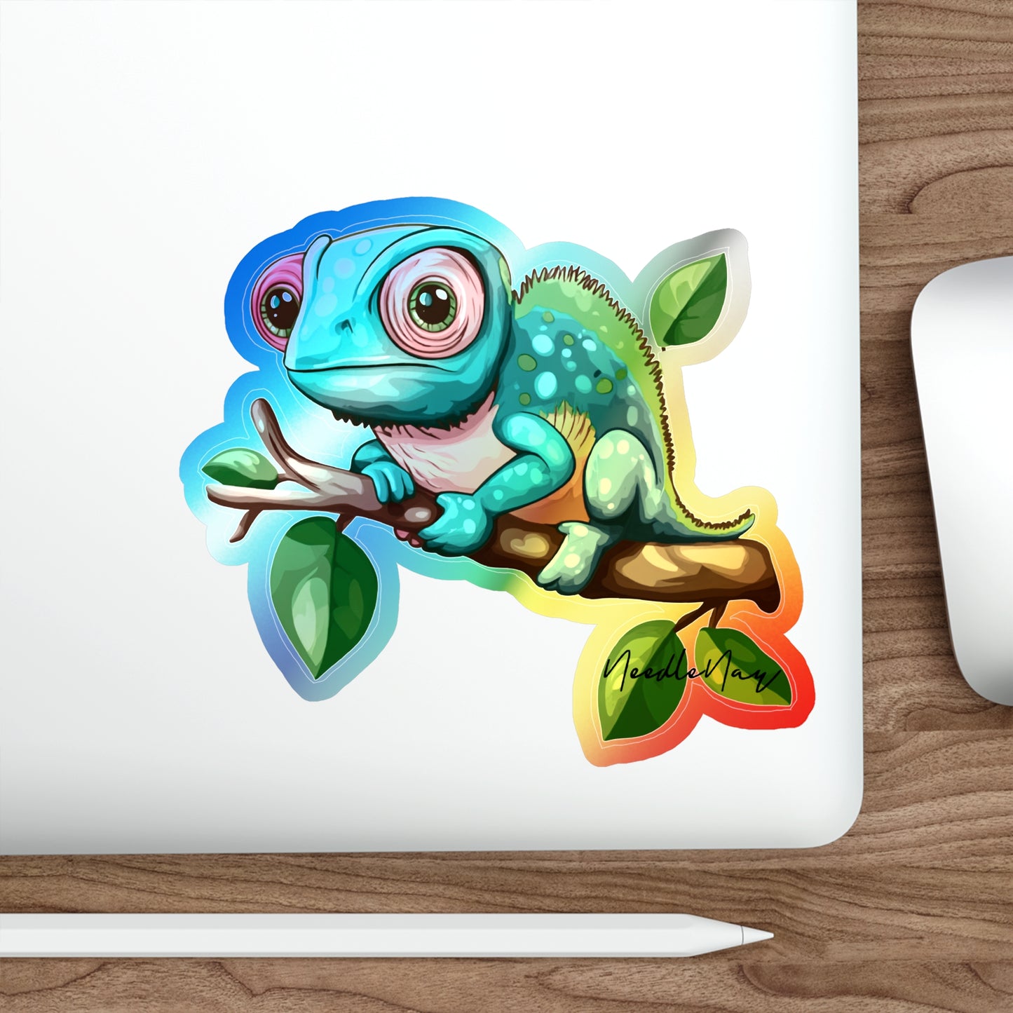 Reptile Cuties – Holographic Chameleon Sticker
