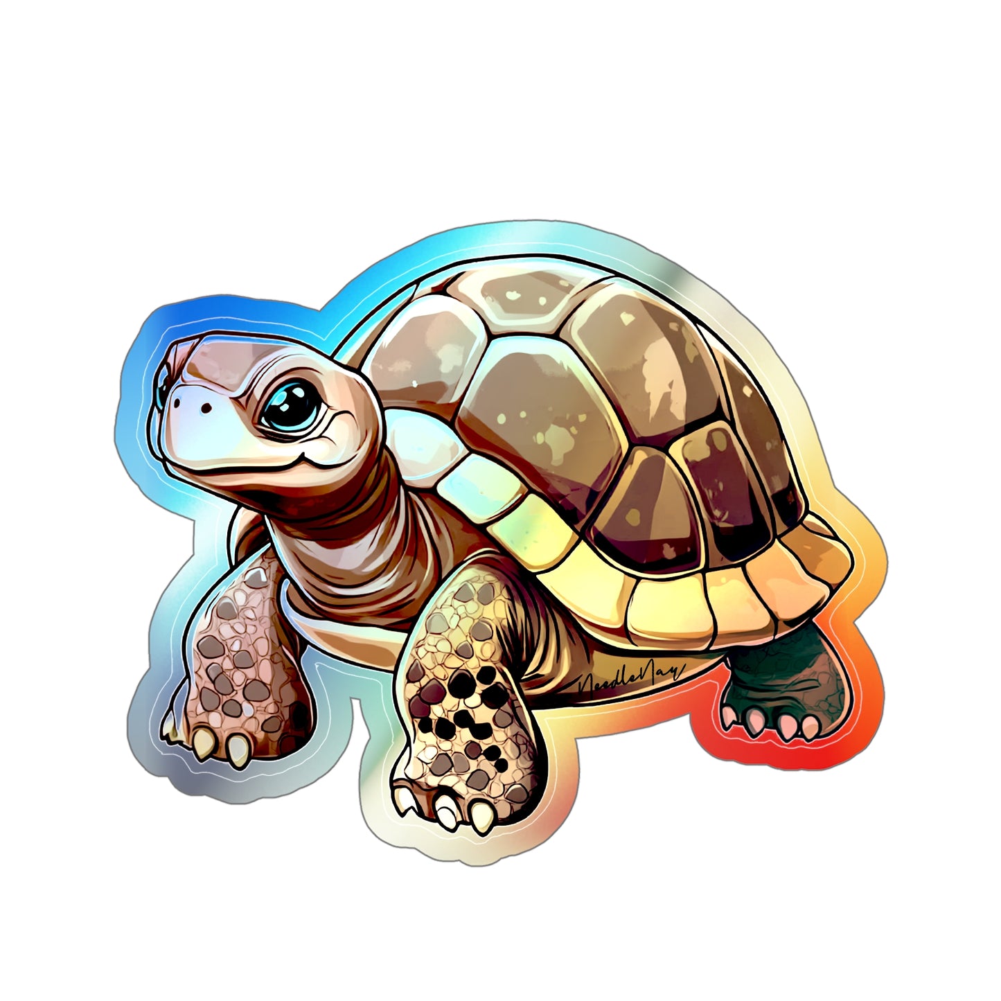 Reptile Cuties – Holographic Galápagos Tortoises Sticker