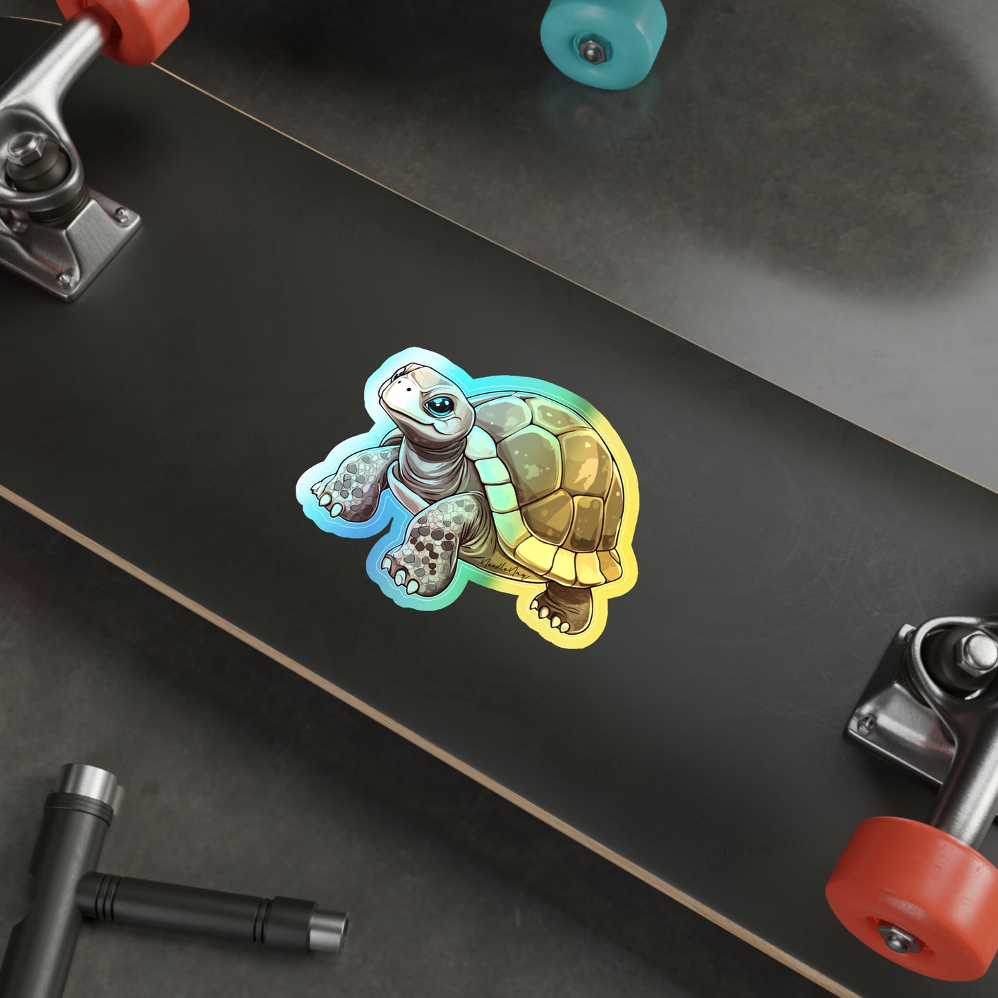 Reptile Cuties – Holographic Galápagos Tortoises Sticker