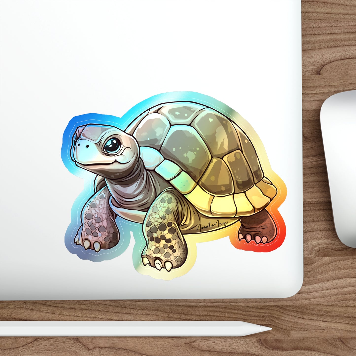 Reptile Cuties – Holographic Galápagos Tortoises Sticker