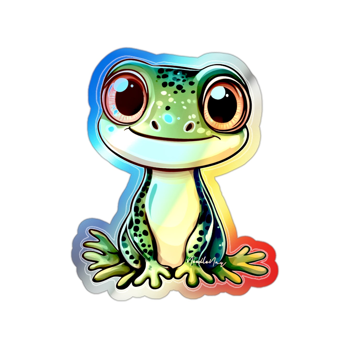 Reptile Cuties – Holographic Gecko Sticker for Kids
