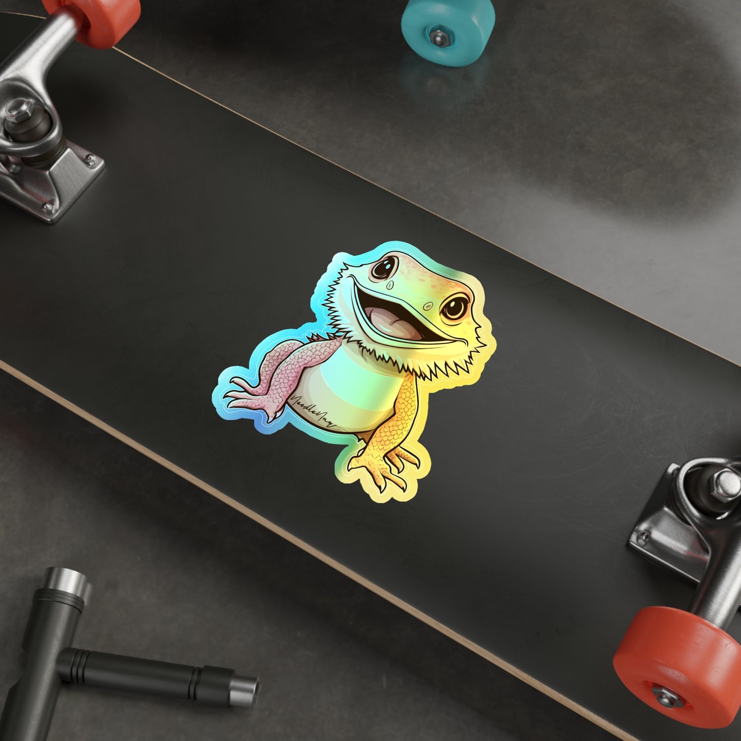 Reptile Cuties– Holographic Bearded Dragon Sticker