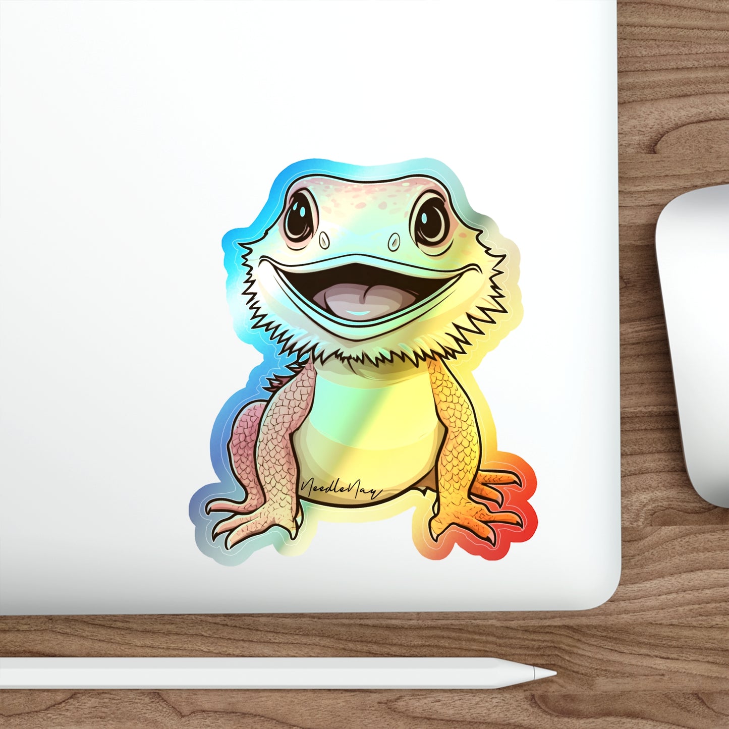 Reptile Cuties– Holographic Bearded Dragon Sticker
