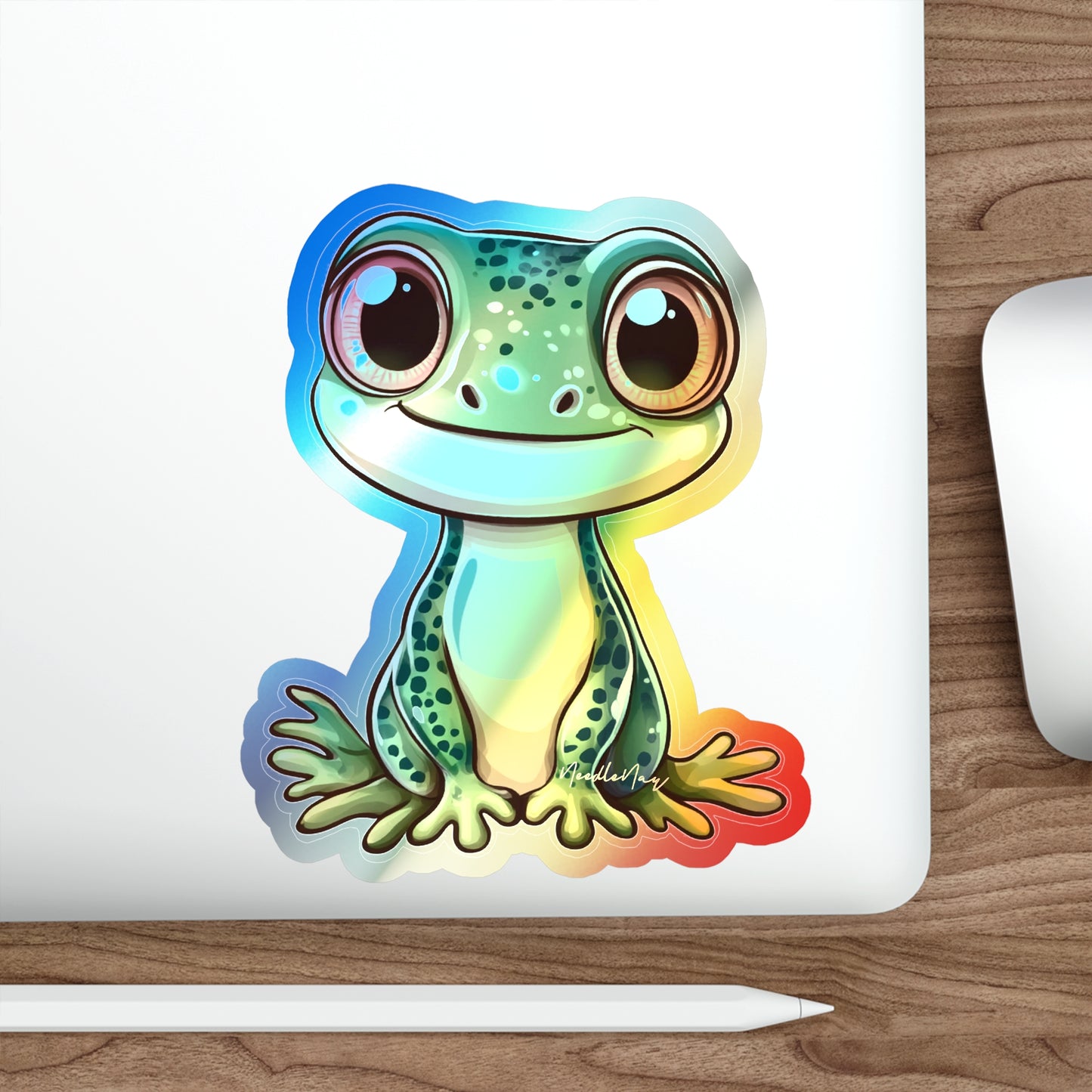Reptile Cuties – Holographic Gecko Sticker for Kids