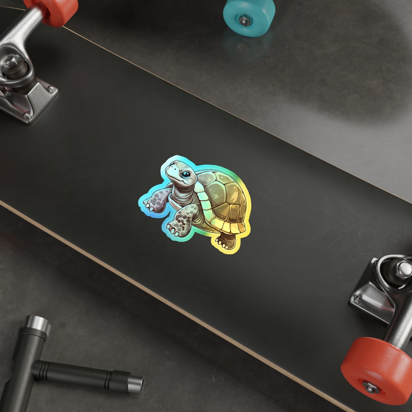 Reptile Cuties – Holographic Galápagos Tortoises Sticker