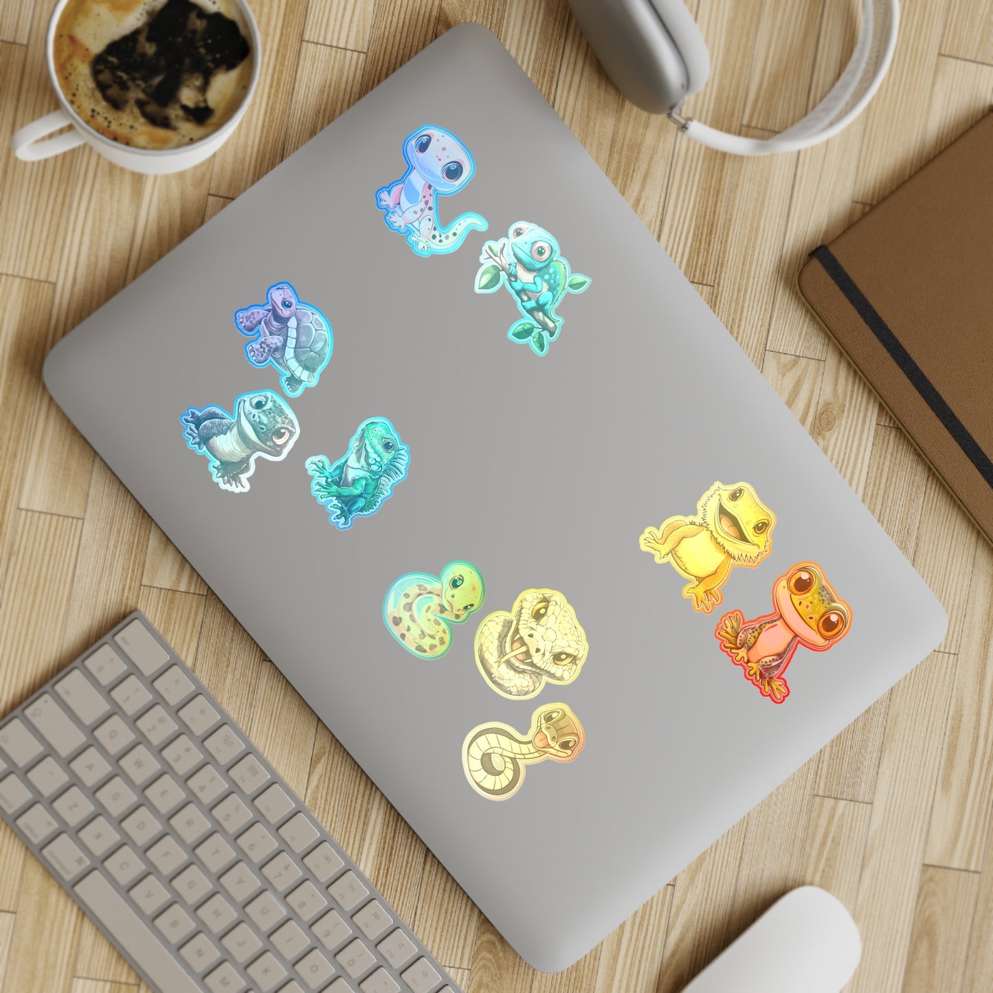 Colorful Reptilian Sticker Sheet Bundle - 10 Fun Designs for Kids & Nature Lovers