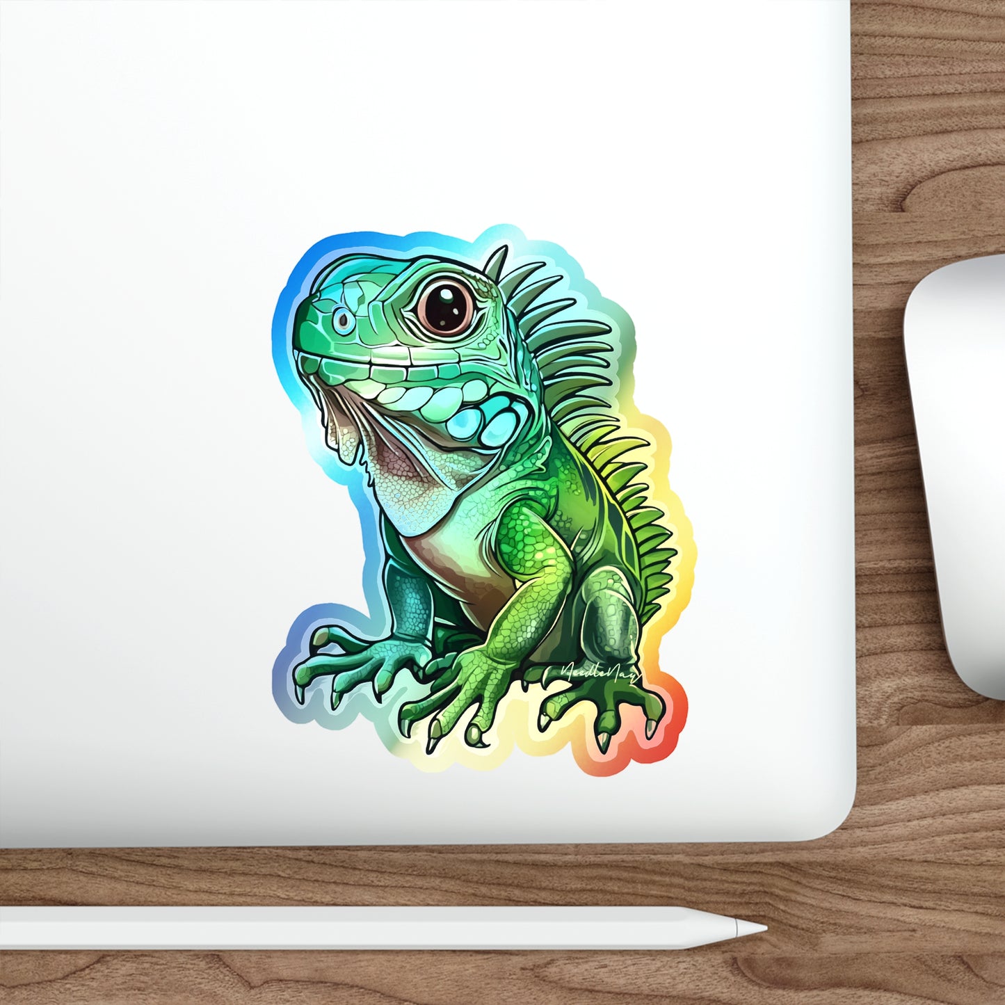 Reptile Cuties– Holographic Iguana Sticker for Kids