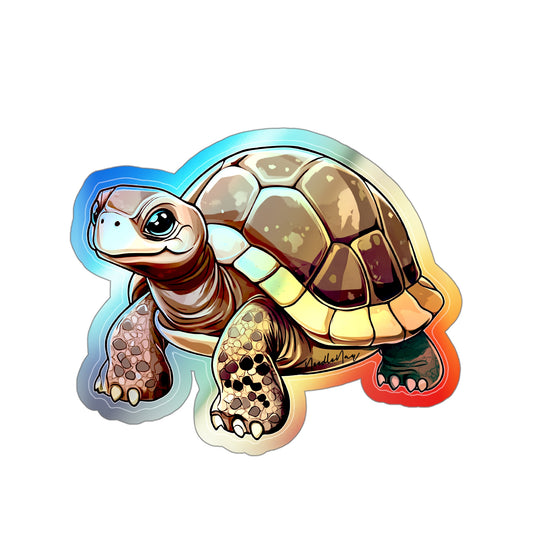 Reptile Cuties – Holographic Galápagos Tortoises Sticker