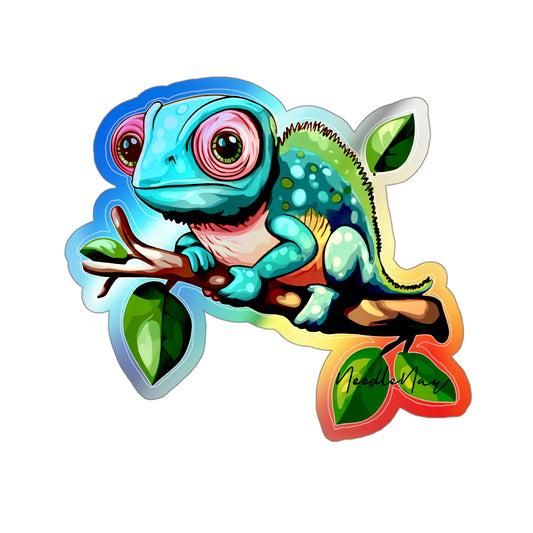 Reptile Cuties – Holographic Chameleon Sticker