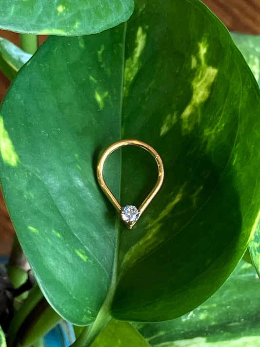 Steel Cz Teardrop Clicker