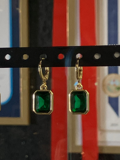 Elegant Gold-Plated Earrings with Gem Accents