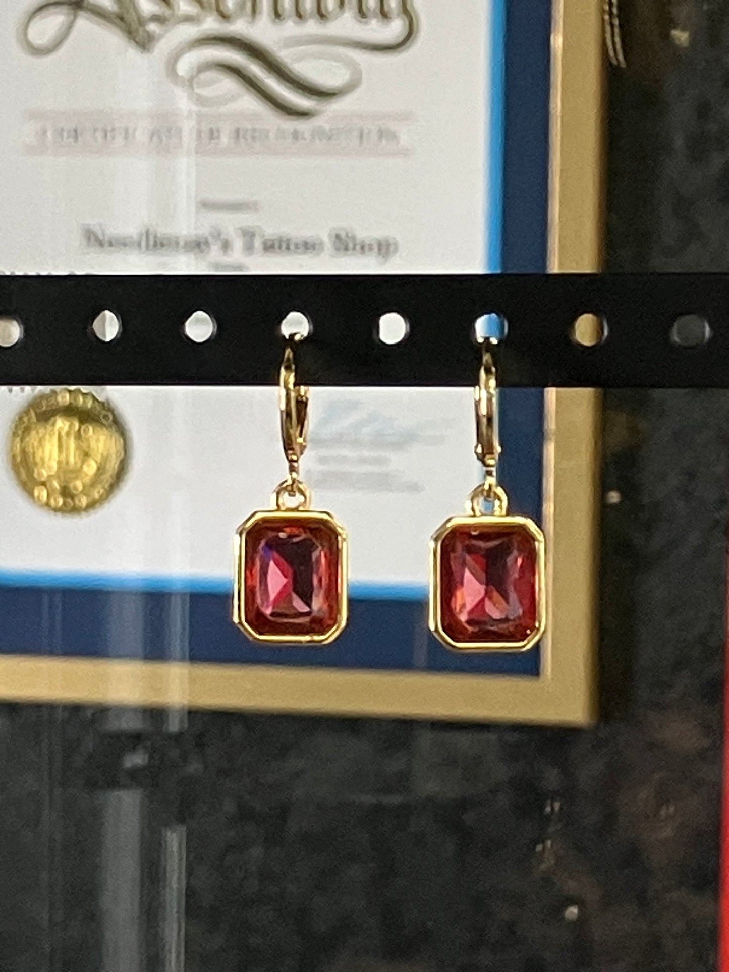 Elegant Gold-Plated Earrings with Gem Accents