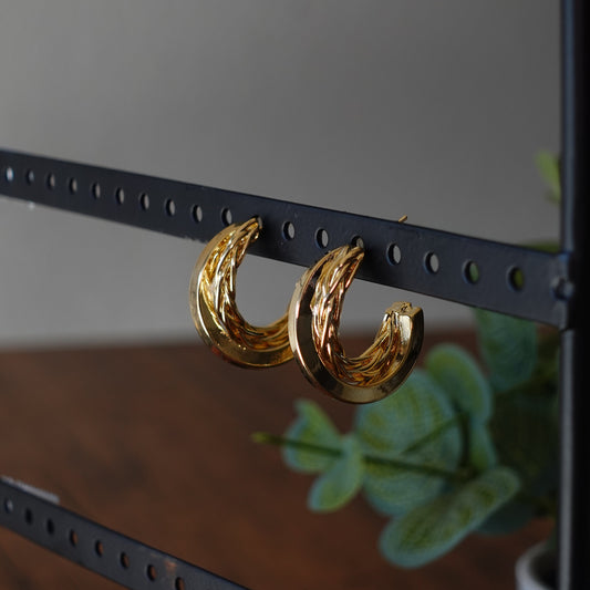 Bold Fusion: Textured Gold Hoop Earrings